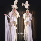 Heavenly White Angel Showgirls Stiltwalkers